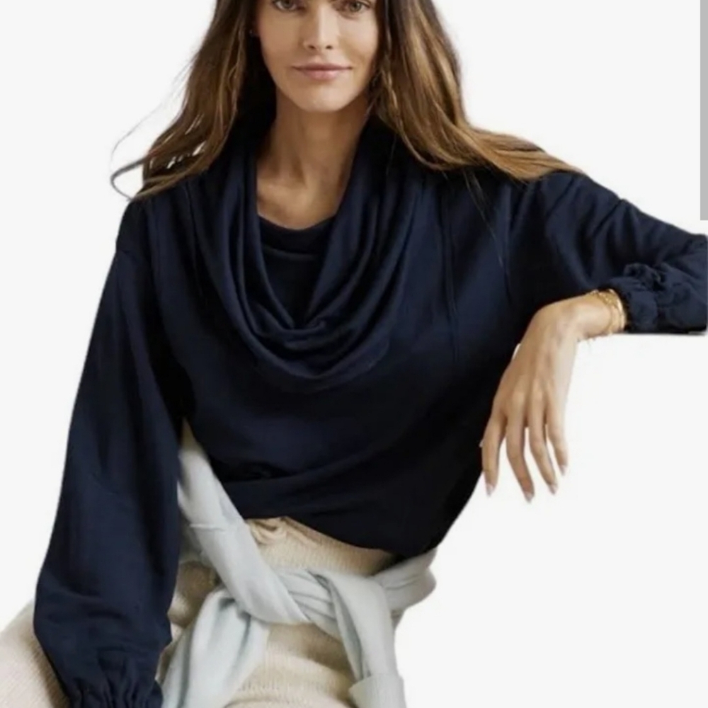 Anthropologie Daily Practice Cowl Neck Pullover Sweatshirt XS